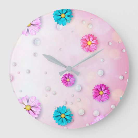 Blumenmuster 7 große wanduhr (Vorderseite)