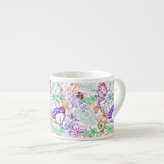 Blumenmuster 8 espressotasse (Vorderseite Rechts)