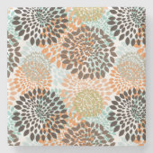 Blumenmuster 8 steinuntersetzer (Vorderseite)