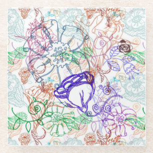 Blumenmuster 9 glasuntersetzer