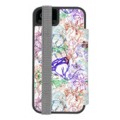 Blumenmuster 9 incipio iPhone Geldbeutel-Hülle (Folio Rückseite)
