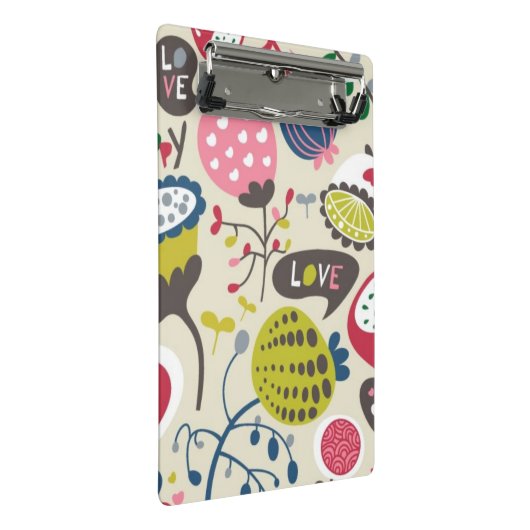 Blumenmuster 9 mini klemmbrett (Schrägansicht)