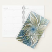 Blumenmuster Abstract Blau Khaki Fraktal Planer (Anzeige)