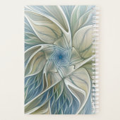 Blumenmuster Abstract Blau Khaki Fraktal Planer (Rückseite)