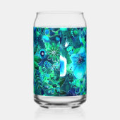 Blumenmuster Abstraktes Muster Blau Grüne Aquamari Dosenglas (Rechts)