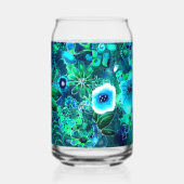 Blumenmuster Abstraktes Muster Blau Grüne Aquamari Dosenglas (Links)
