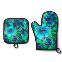 Blumenmuster Abstraktes Muster Blau Grüne Aquamari