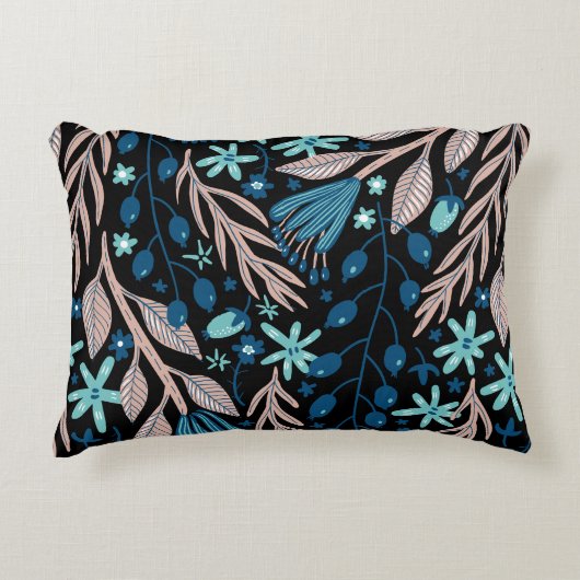 Blumenmuster Akzent Pillow Dekokissen (Vorderseite)