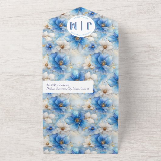 Blumenmuster All In One Einladung (Außenbereich)