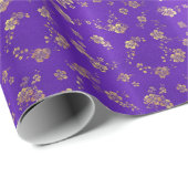 Blumenmuster | Amethyst-Blüte Geschenkpapier (Rolleneckpunkt)