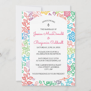 Blumenmuster - Ankündigung von Mariage