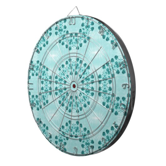 Blumenmuster, Aquamarin blau Dartscheibe (Vorderseite rechts)