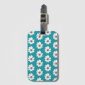 Blumenmuster aquamarin blau gepäckanhänger (Vorderseite Vertikal)