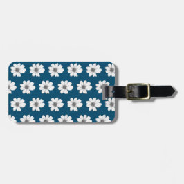 Blumenmuster aquamarin blau gepäckanhänger