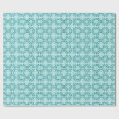 Blumenmuster, Aquamarin blau Geschenkpapier (Flach)