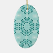 Blumenmuster, Aquamarin blau Keramik Ornament (Rechts)