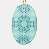 Blumenmuster, Aquamarin blau Keramik Ornament (Links)