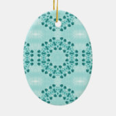Blumenmuster, Aquamarin blau Keramik Ornament (Hinten)
