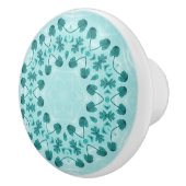 Blumenmuster, Aquamarin blau Keramikknauf (Rechts)