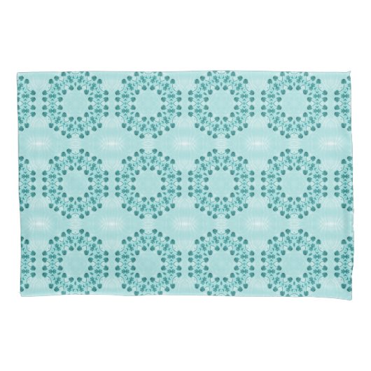 Blumenmuster, Aquamarin blau Kissenbezug (Vorderseite)