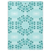 Blumenmuster, Aquamarin blau Klemmbrett (Rückseite)