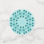 Blumenmuster, Aquamarin blau Konfetti (Klein Vorderseite)