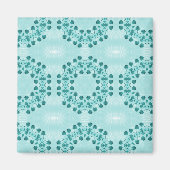 Blumenmuster, Aquamarin blau Magnet (Vorne)