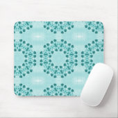 Blumenmuster, Aquamarin blau Mousepad (Mit Mouse)