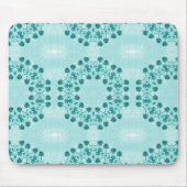 Blumenmuster, Aquamarin blau Mousepad (Vorne)