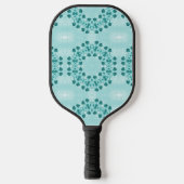 Blumenmuster, Aquamarin blau Pickleball Schläger (Vorderseite)