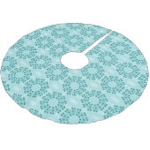 Blumenmuster, Aquamarin blau Polyester Weihnachtsbaumdecke (Schrägansicht)