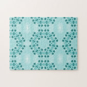 Blumenmuster, Aquamarin blau Puzzle (Horizontal)