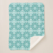 Blumenmuster, Aquamarin blau Sherpadecke (Vorderseite)