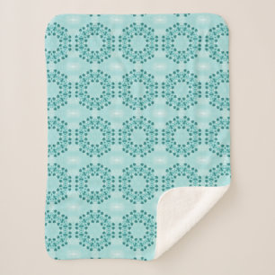 Blumenmuster, Aquamarin blau Sherpadecke