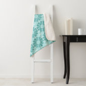 Blumenmuster, Aquamarin blau Sherpadecke (Beispiel)
