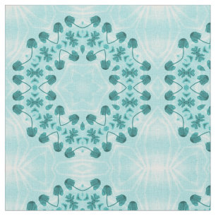 Blumenmuster, Aquamarin blau Stoff