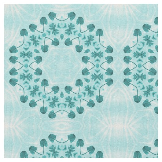Blumenmuster, Aquamarin blau Stoff (Nahaufnahme)