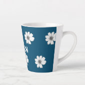 Blumenmuster Aquamarin Blue individuelle Name Milchtasse (Rechts)