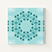Blumenmuster, Aquamarin Blue Initial Notizblock (Rückseite)