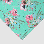 Blumenmuster - Aquamarines Gewebepapier Seidenpapier (Ausschnitt)