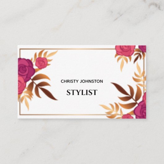 Blumenmuster Aquarell Moderne einzigartige Mode Visitenkarte (Vorderseite)