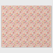 Blumenmuster | Aquarell-Rosen Geschenkpapier (Flach)