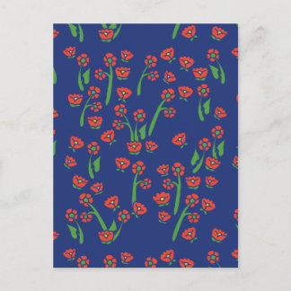 Blumenmuster Art Deco Postkarte