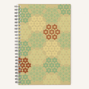 Blumenmuster (Asanoha) Golden Notizblock