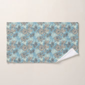 Blumenmuster auf blauem Hintergrund Badhandtuch Set (Handtuch)