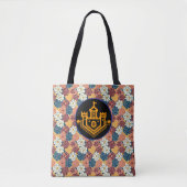 Blumenmuster auf dem gesamten Stoff Tasche (Vorderseite)