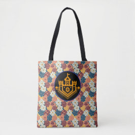 Blumenmuster auf dem gesamten Stoff Tasche