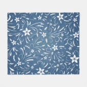 Blumenmuster auf Denim Fleecedecke (Vorderseite (Horizontal))