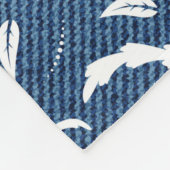 Blumenmuster auf Denim Fleecedecke (Ecke)
