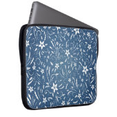 Blumenmuster auf Denim Laptopschutzhülle (Vorne Rechts)